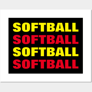 Softball - Repeated Text Posters and Art